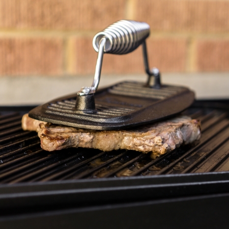 Grill Press - Extra-heavy Cast Iron BBQ and Steak Press