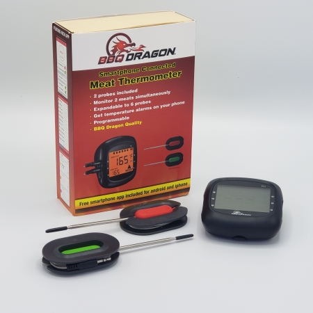 BBQ Dragon 6 Channel Bluetooth Meat Thermometer for Smartphones with 2 Probes