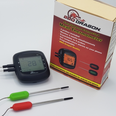 BBQ Dragon 6 Channel Bluetooth Meat Thermometer for Smartphones with 2 Probes