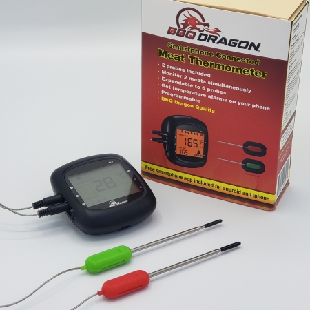 BBQ Dragon 6 Channel Bluetooth Meat Thermometer for Smartphones with 2 Probes