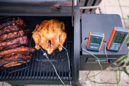 2 Piece Wireless Meat Thermometer with Remote, 2 High Temperature Probes