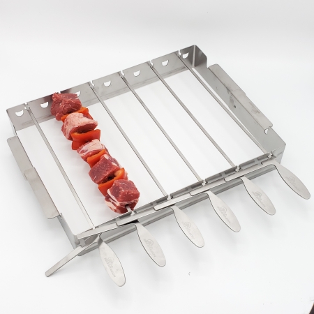 Domino Style Kabob Skewer and Rack Set for Grills