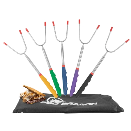 BBQ Dragon Ultimate Grill Accessories Set Marshmallow Roasting Sticks & Dragon Egg Fire Starters Box of 32 pcs & USB Rechargeable Arc Lighter